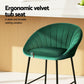 Stool Haven 4x Bar Stools Kitchen Dining Chair Counter Stool Tub Velvet Metal Green