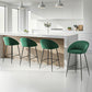 Stool Haven 4x Bar Stools Kitchen Dining Chair Counter Stool Tub Velvet Metal Green
