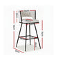 Stool Haven 2x Bar Stools Kitchen Dining Chair Counter Stool Woven Velvet Metal Ivory