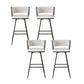 Stool Haven 4x Bar Stools Kitchen Dining Chair Counter Stool Woven Velvet Metal Ivory