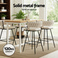 Stool Haven 4x Bar Stools Kitchen Dining Chair Counter Stool Woven Velvet Metal Ivory
