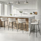 Stool Haven 4x Bar Stools Kitchen Dining Chair Counter Stool Woven Velvet Metal Ivory