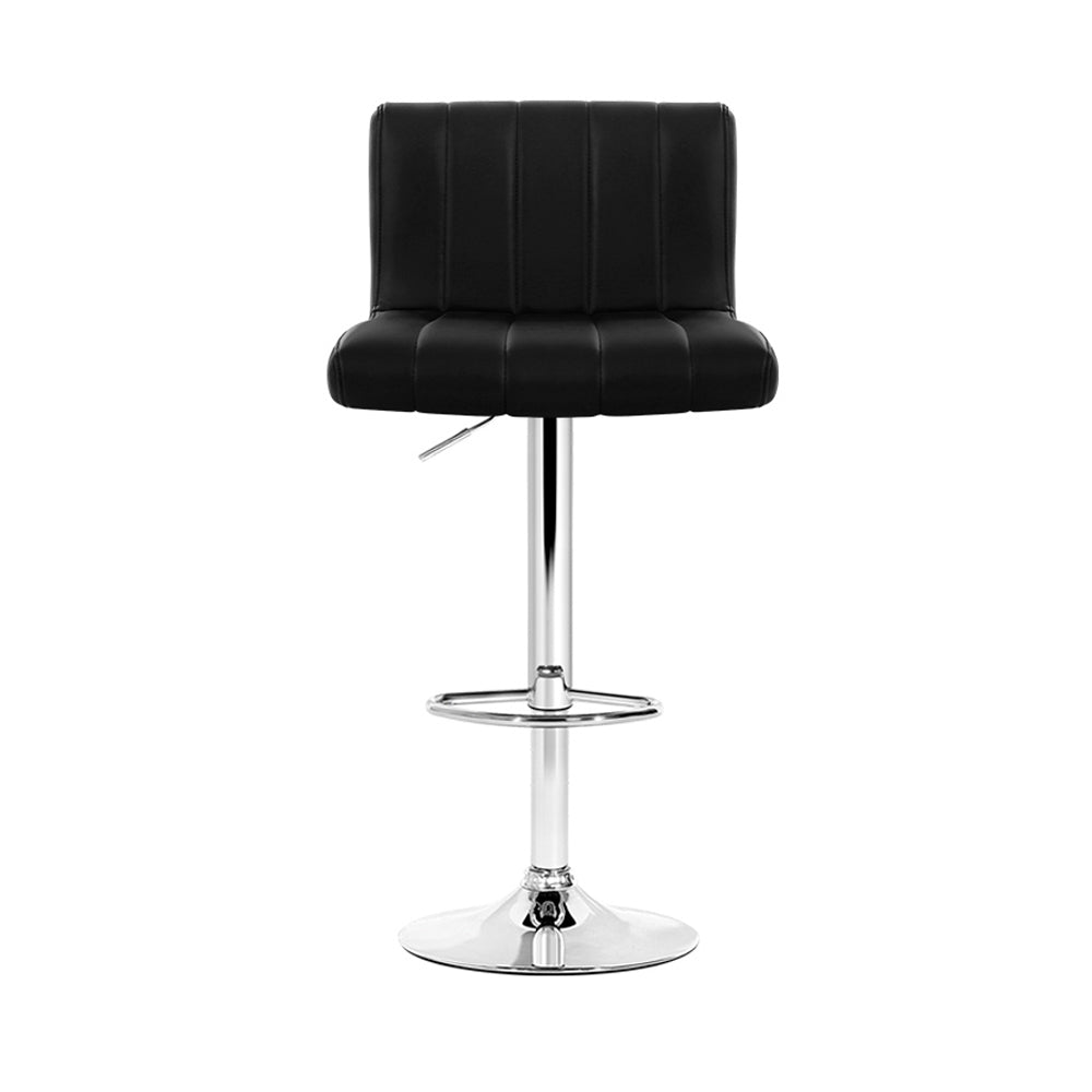 Stool Haven Set of 2 Line Style PU Leather Bar Stools - Black
