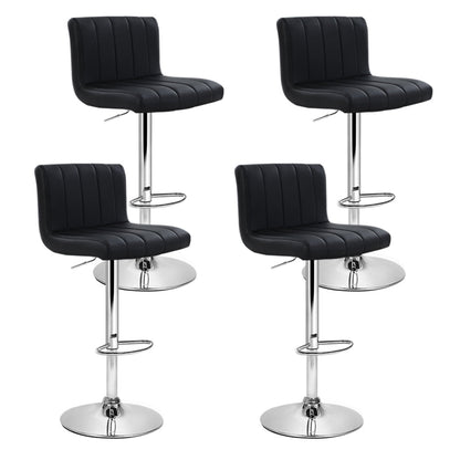 Stool Haven 4x Bar Stools Gas Lift Leather Black