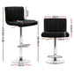 Stool Haven 4x Bar Stools Gas Lift Leather Black
