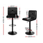 Stool Haven Set of 4 Bar Stools PU Leather Criss Cross Style - Black