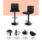 Stool Haven Set of 4 Bar Stools PU Leather Criss Cross Style - Black