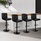 Stool Haven Set of 4 Bar Stools PU Leather Criss Cross Style - Black