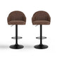 Stool Haven 2x Bar Stools Kitchen Swivel Gas Lift Counter Chair Shell Leather Brown