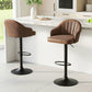 Stool Haven 2x Bar Stools Kitchen Swivel Gas Lift Counter Chair Shell Leather Brown