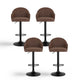 Stool Haven 4x Bar Stools Kitchen Swivel Gas Lift Counter Chair Shell Leather Brown