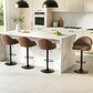 Stool Haven 4x Bar Stools Kitchen Swivel Gas Lift Counter Chair Shell Leather Brown