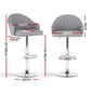 Stool Haven 2x Bar Stools Kitchen Swivel Gas Lift Counter Chair Shell Leather Grey