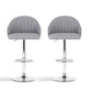 Stool Haven 2x Bar Stools Kitchen Swivel Gas Lift Counter Chair Shell Leather Grey