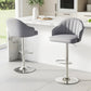 Stool Haven 2x Bar Stools Kitchen Swivel Gas Lift Counter Chair Shell Leather Grey