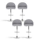 Stool Haven 4x Bar Stools Kitchen Swivel Gas Lift Counter Chair Shell Leather Grey
