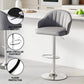 Stool Haven 4x Bar Stools Kitchen Swivel Gas Lift Counter Chair Shell Leather Grey