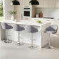 Stool Haven 4x Bar Stools Kitchen Swivel Gas Lift Counter Chair Shell Leather Grey