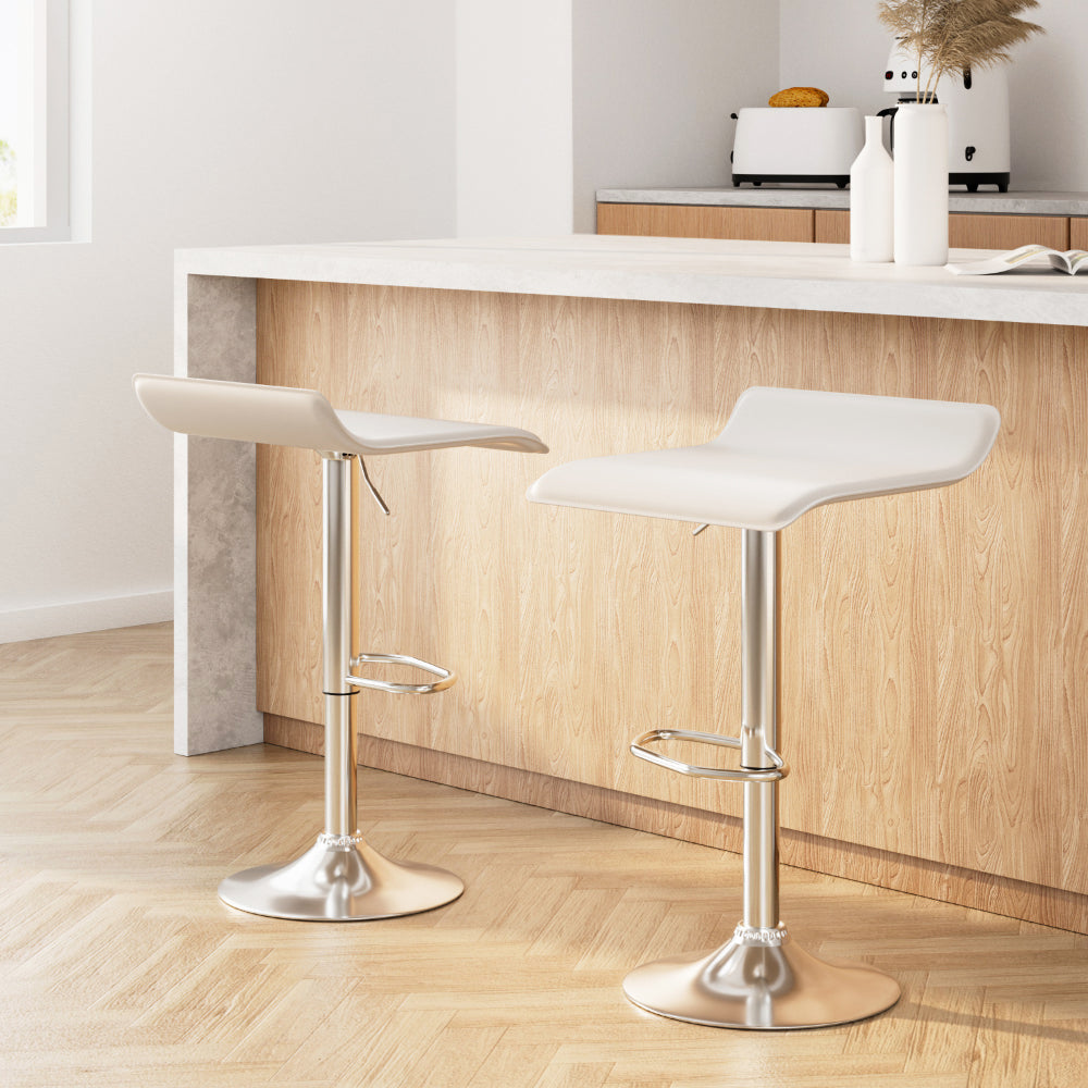Stool Haven 2x Bar Stools Faux Leather Chair White