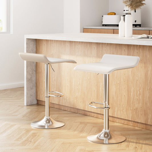 Stool Haven 2x Bar Stools Faux Leather Chair White