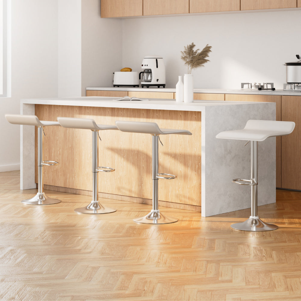 Stool Haven 4x Bar Stools Faux Leather Chair White