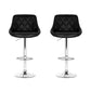 Stool Haven 2x Bar Stools Leather Padded Gas Lift Stool Black