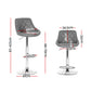 Stool Haven 2x Bar Stools Leather Padded Gas Lift Grey