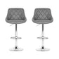 Stool Haven 2x Bar Stools Leather Padded Gas Lift Grey