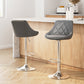 Stool Haven 2x Bar Stools Leather Padded Gas Lift Grey