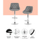 Stool Haven 4x Bar Stools Leather Padded Gas Lift Grey