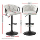 Stool Haven 1x Bar Stool Single Kitchen Dining Chair Counter Stool Woven Velvet Ivory