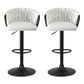 Stool Haven Bar Stool x2 Kitchen Dining Chair Counter Gaslift Woven Velvet Ivory