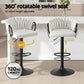 Stool Haven Bar Stool x2 Kitchen Dining Chair Counter Gaslift Woven Velvet Ivory