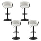 Stool Haven Bar Stool x4 Kitchen Dining Chair Counter Gaslift Woven Velvet Ivory
