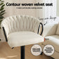 Stool Haven Bar Stool x4 Kitchen Dining Chair Counter Gaslift Woven Velvet Ivory