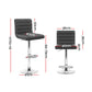 Stool Haven 2x Bar Stools Padded Leather Gas Lift Grey