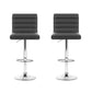 Stool Haven 2x Bar Stools Padded Leather Gas Lift Grey