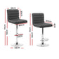 Stool Haven Set of 4 PU Leather Lined Pattern Bar Stools- Grey and Chrome