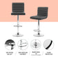 Stool Haven Set of 4 PU Leather Lined Pattern Bar Stools- Grey and Chrome