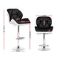Stool Haven 4x Bar Stools Gas Lift Padded Leather Black & White