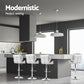 Stool Haven 4x Bar Stools Gas Lift Padded Leather Black & White