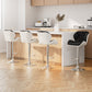 Stool Haven 4x Bar Stools Gas Lift Padded Leather Black & White