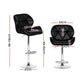 Stool Haven 2x Bar Stools Gas Lift Padded Leather Black
