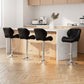 Stool Haven 4x Bar Stools Gas Lift Padded Leather Black