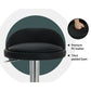 Stool Haven 2x Bar Stools PU Leather Gas Lift Black