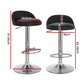 Stool Haven 4x Bar Stools PU Leather Gas Lift Black