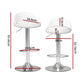 Stool Haven 4x Bar Stools PU Leather Gas Lift White