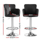 Stool Haven 2x Leather Bar Stools Swivel Adjustable Gas Lift PU Counter Chairs Black