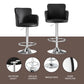 Stool Haven 2x Leather Bar Stools Swivel Adjustable Gas Lift PU Counter Chairs Black