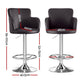 Stool Haven 1x Leather Bar Stools Swivel Adjustable Gas Lift PU Counter Chairs Brown